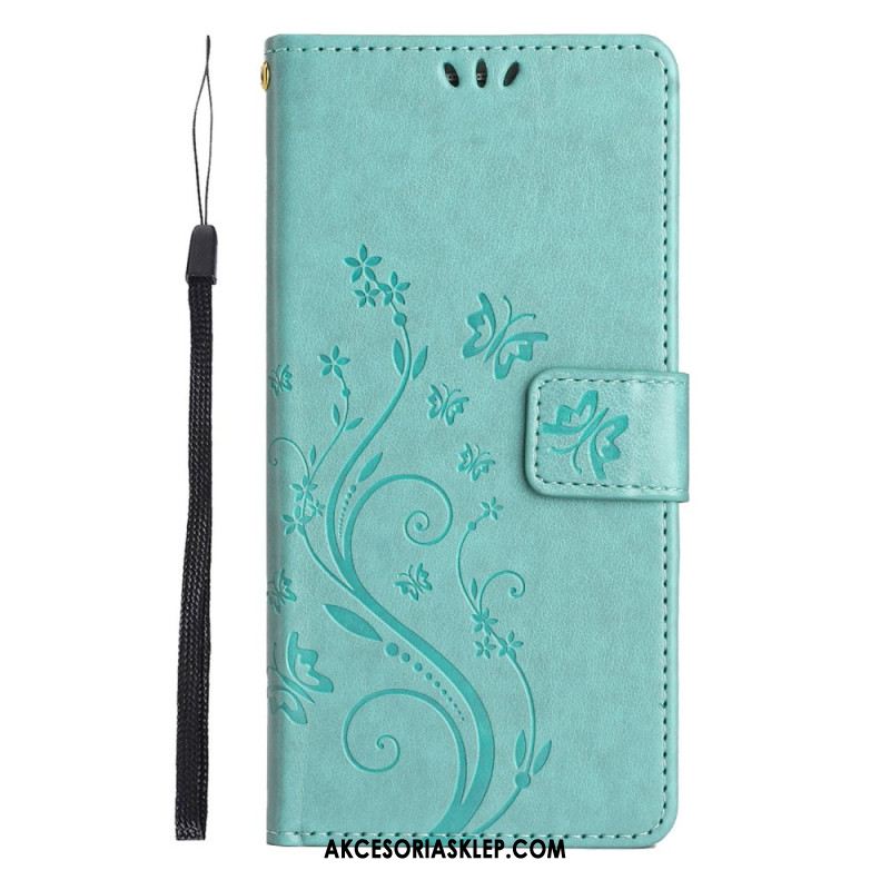 Etui Folio Xiaomi 14t Kwiatowy Z Paskiem Etui Ochronne