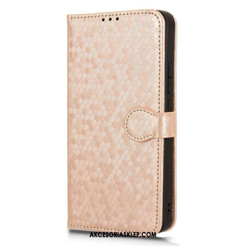 Etui Folio Xiaomi Redmi Note 13 4g Błyszczący Pasek W Kropki