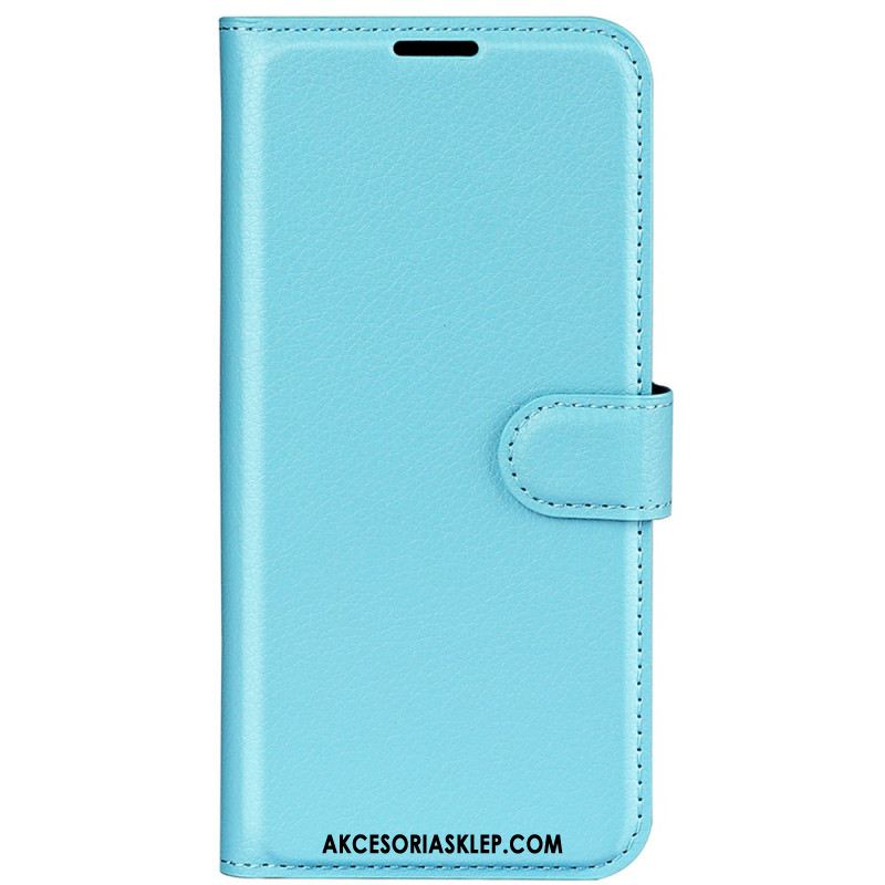 Etui Folio Xiaomi Redmi Note 13 4g Klasyczna Sztuczna Skóra Litchi Etui Ochronne