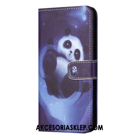 Etui Folio Xiaomi Redmi Note 13 5g Panda Space Z Paskiem Etui Ochronne