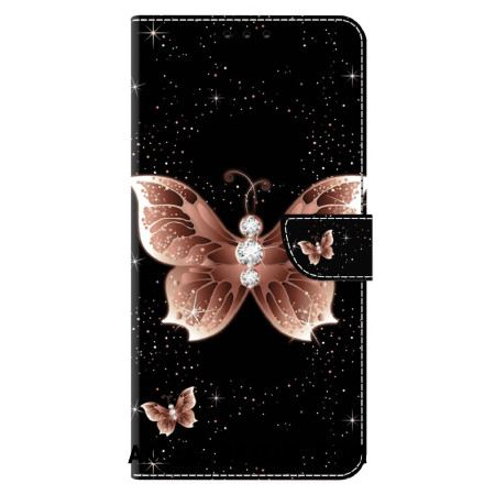 Etui Folio Xiaomi Redmi Note 13 5g Różowe Motyle Diamentowe