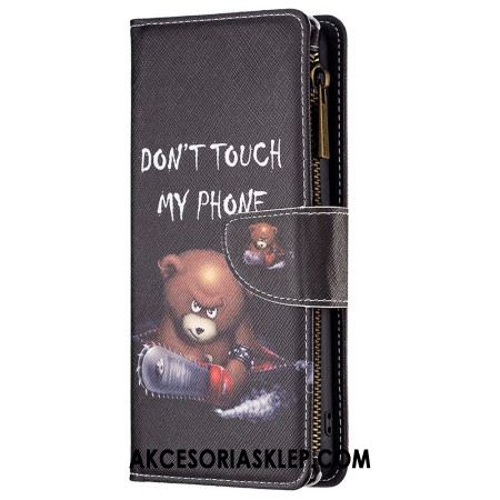 Etui Folio Xiaomi Redmi Note 13 Pro 4g Portfel Niebezpiecznego Niedźwiedzia Z Paskiem Etui Ochronne