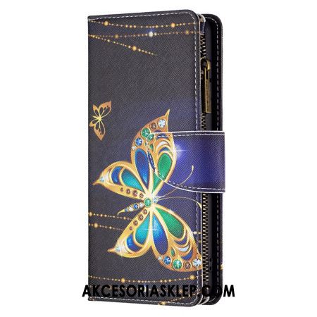 Etui Folio Xiaomi Redmi Note 13 Pro 4g Strassowy Portfel Motylkowy Z Paskiem Etui Ochronne