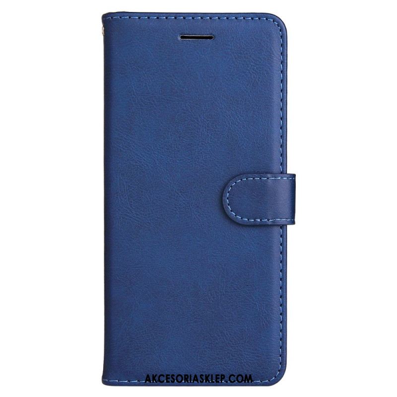 Etui Folio iPhone 16 Plus Imitacja Skóry Z Paskiem