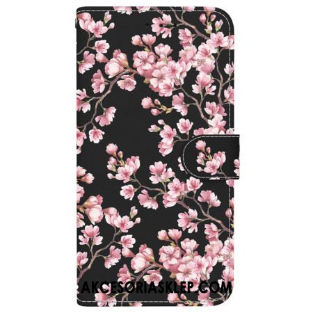 Etui Folio iPhone 16 Plus Kwiaty Śliwy Przywiązane