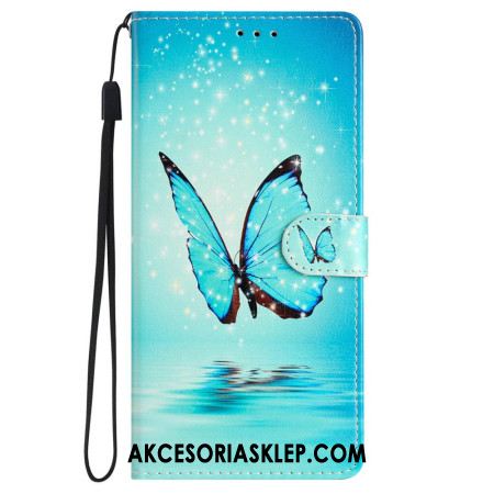 Etui Folio iPhone 16 Plus Motyl Na Wodzie Z Paskiem