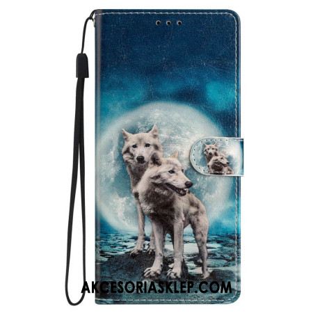 Etui Folio iPhone 16 Pro Max Dwa Wilki Z Paskami