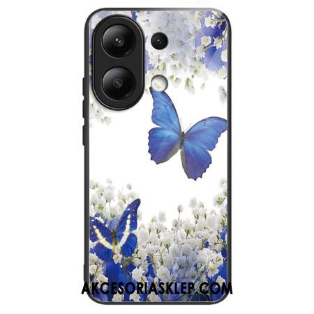 Etui Xiaomi Redmi Note 13 4g Niebieskie Motyle Ze Szkła Hartowanego