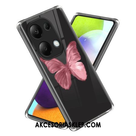 Etui Xiaomi Redmi Note 13 Pro 4g Różowy Motyl Etui Ochronne