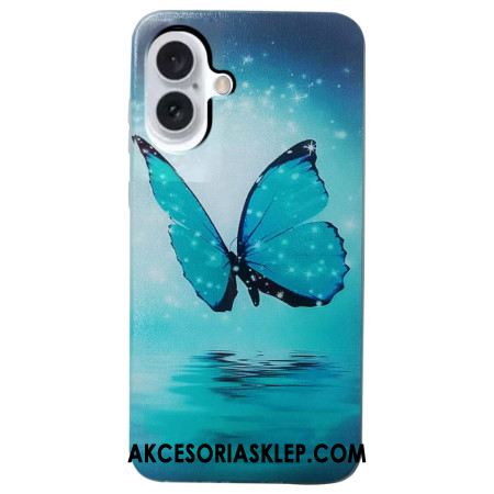 Etui iPhone 16 Niebieski Motyl