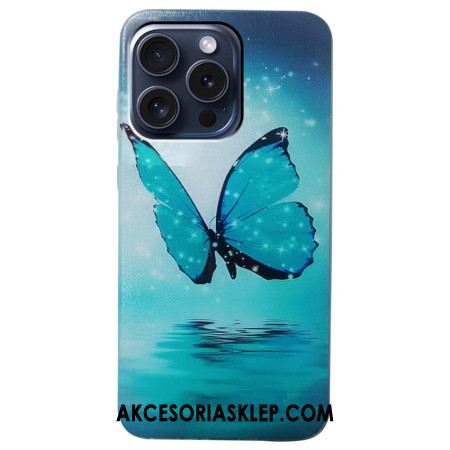 Etui iPhone 16 Pro Niebieski Motyl