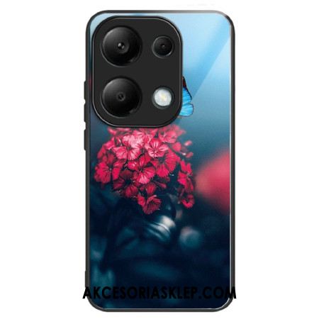 Futerały Xiaomi Redmi Note 13 Pro 4g Etui Na Telefon CZerwone Kwiaty I Motyle Ze Szkła Hartowanego