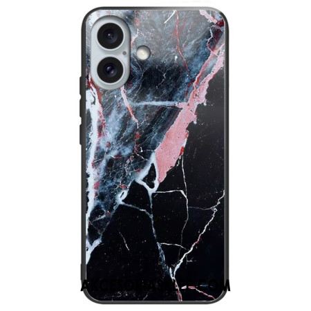 Futerały iPhone 16 Plus Etui Na Telefon Szkło Hartowane Z CZarnego Marmuru