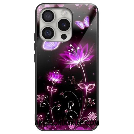 Futerały iPhone 16 Pro Max Etui Na Telefon Fluorescencyjne Szkło Hartowane Lotus