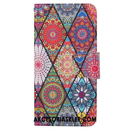 Obudowa Samsung Galaxy S24 Ultra 5g Etui Na Telefon Patchwork Z Paskiem